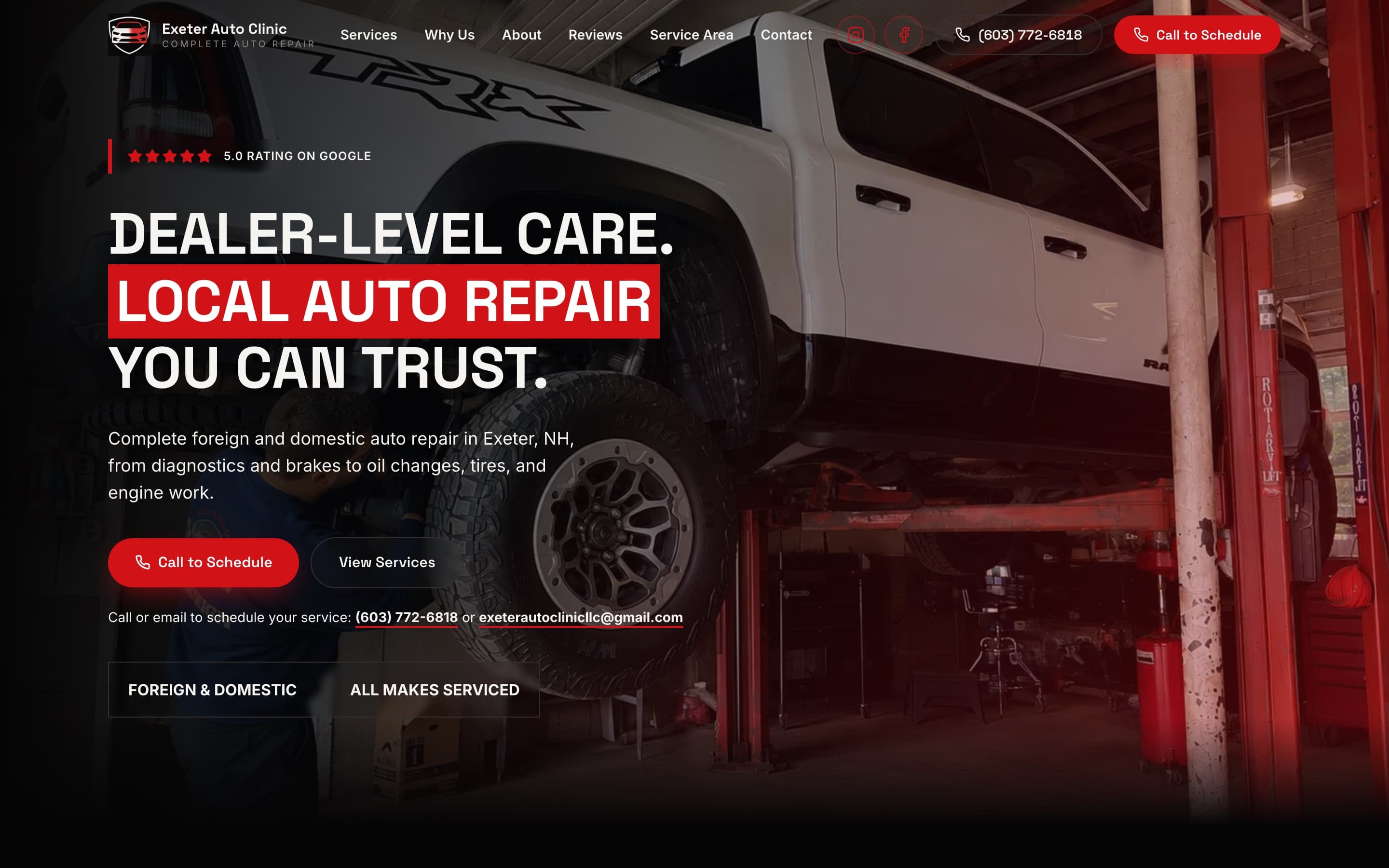 Exeter Auto Clinic — Website